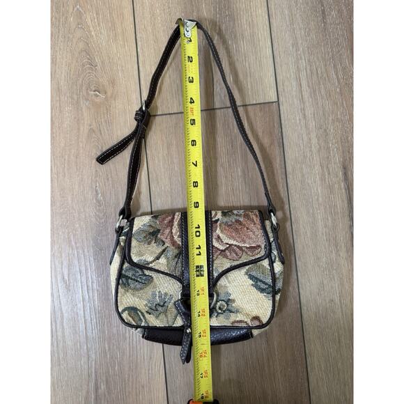 Vintage Y2K NY & Co Mini Tiny Tapestry Purse Floral Mocha Cottagecore - Picture 4 of 11